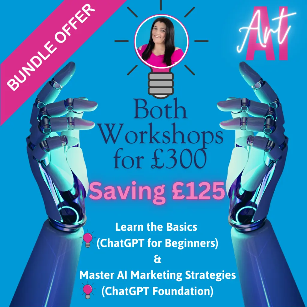 AI Workshops for Beginners and Foundation bundle offer saving £135 when both workshops are booked together for £300.