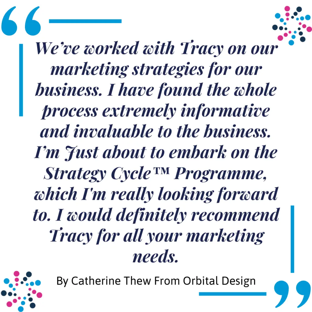 Marketing Conultant client testimonial from Catherine Thew from Orbital Design